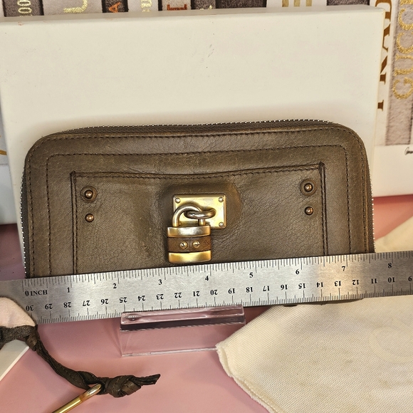 👜 Chloé Paddington Brown Long Wallet 100% Genuine Cow & Lambskin Leather 🔑 - Picture 9 of 16
